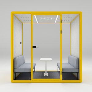 HongYe Office Pods in Light Yellow for 5-Person Meetings