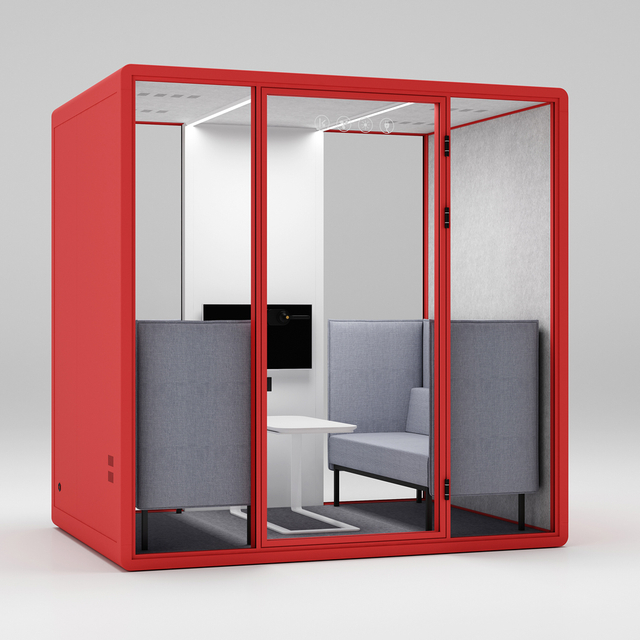 HongYe Office Pods in Red for 5-Person Meetings