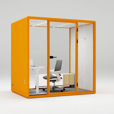 HongYe Office Pods in Orange for 5-Person Meetings