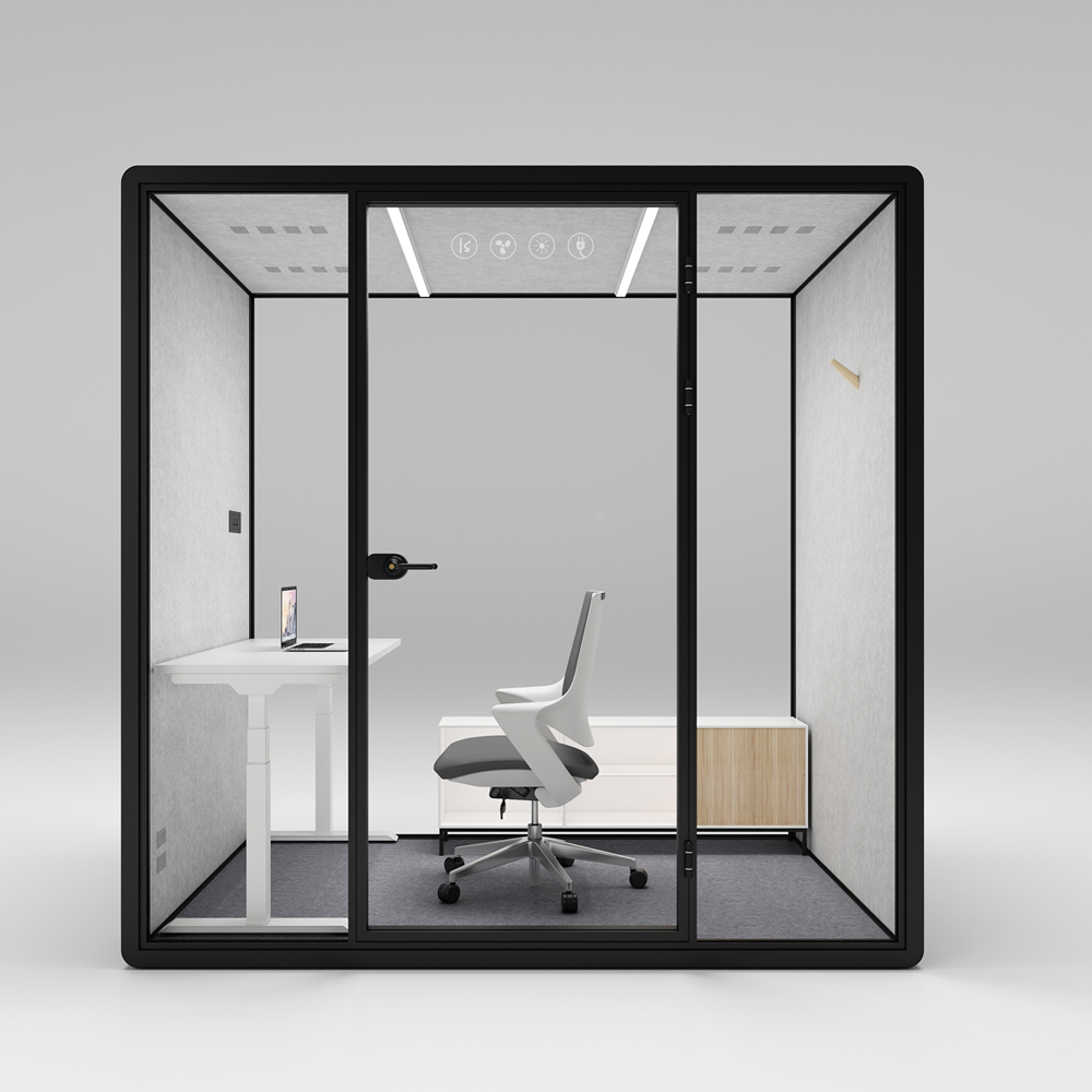 HongYe Office Pods in Black for 5-Person Meetings