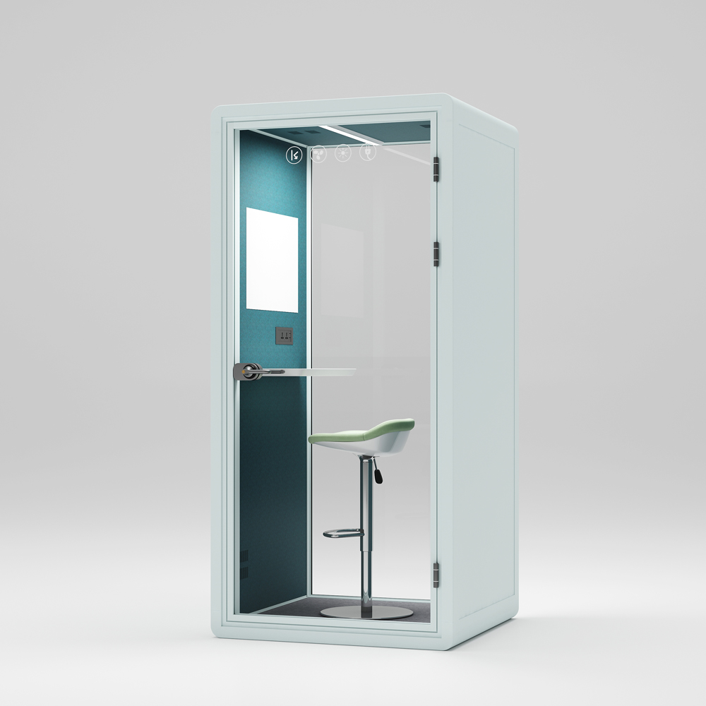 HongYe Light Blue Office Phone Booth for Single Person Privacy Space