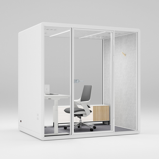 HongYe Office Pods in White for 5-Person Meetings