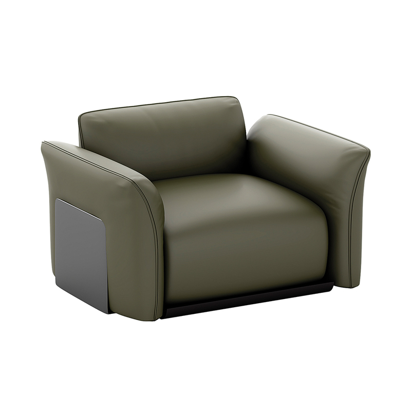 JUEDU MADDISON Single Seat Sofa | Standard Cushion | Darkgreen Leather