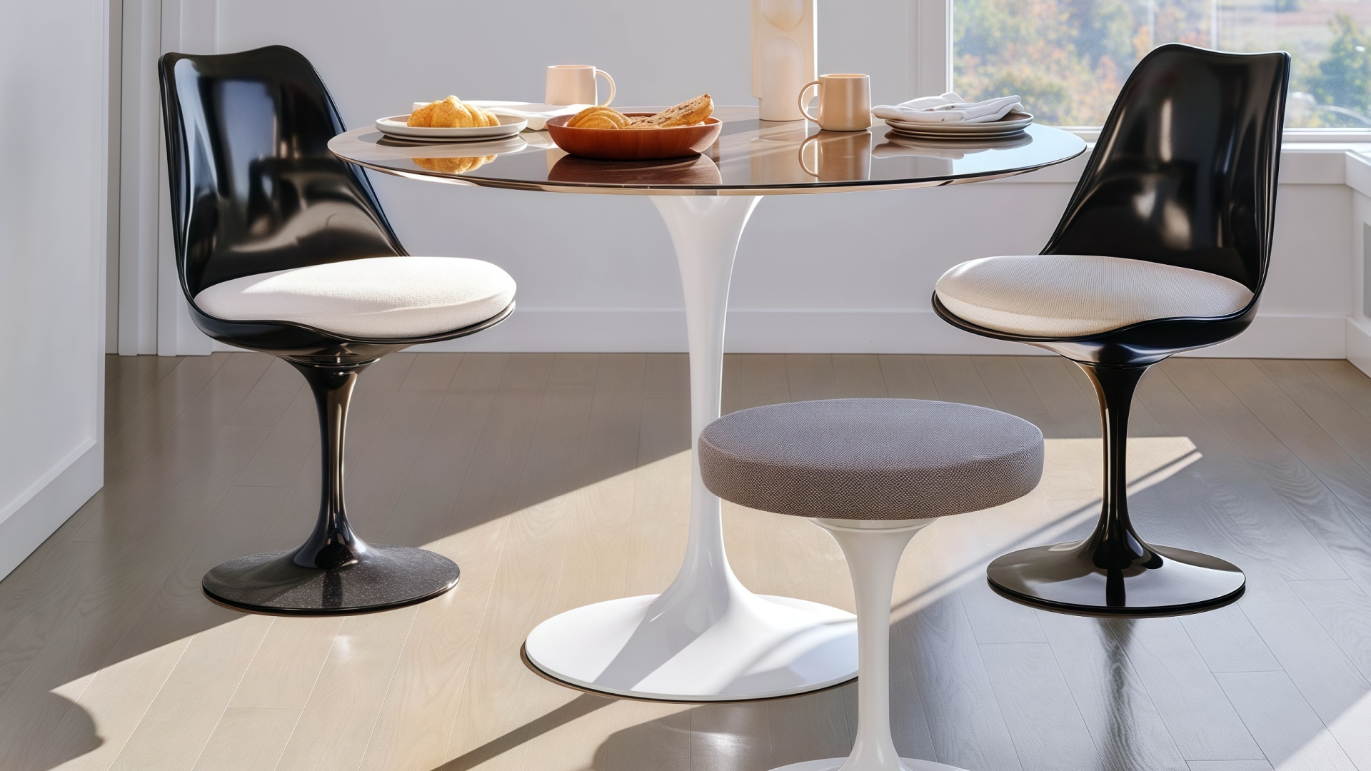 single-leg pedestal chair