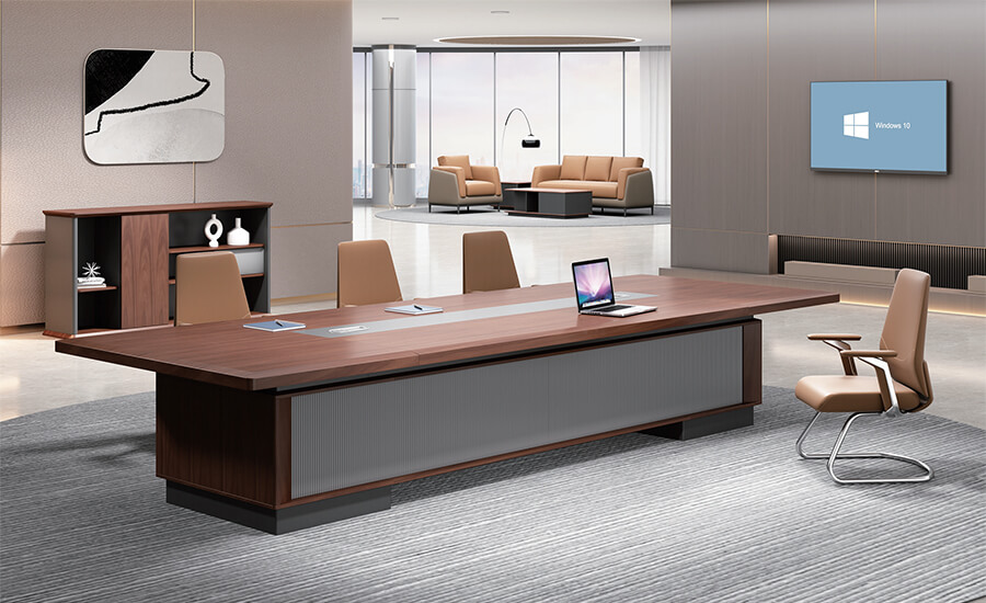 Conveying solidity and strength, this painted conference table blends naturally with contemporary offices and complements minimalist, sober and linear furniture.