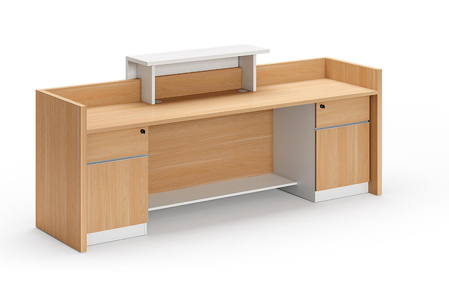 high end contemporary wooden reception desk