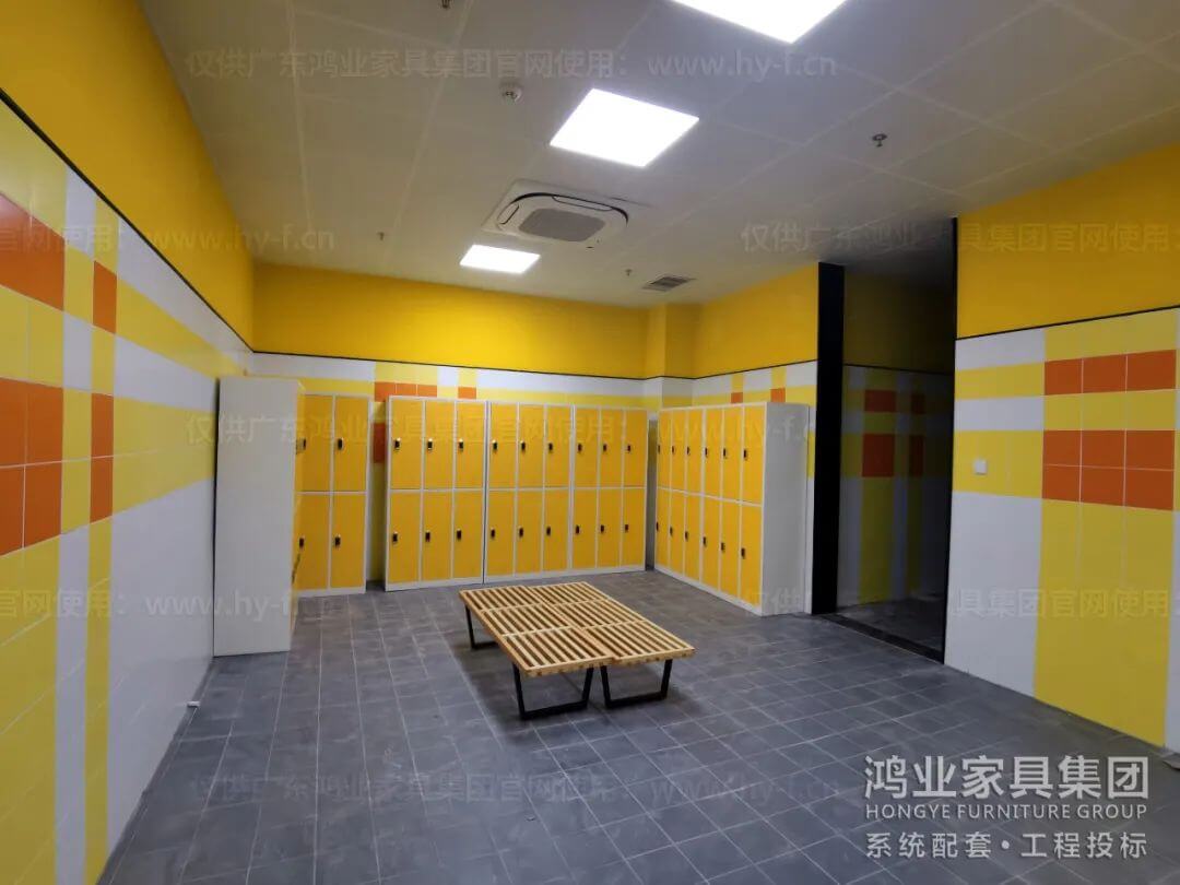 yellow lockers cabinets