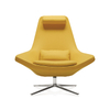 Executive Office Chair High-Back Swivel Yellow Leather Chair