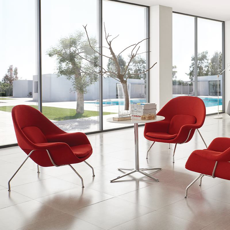 Womb Lounge Chair & Ottoman by Knoll Eero Saarinen