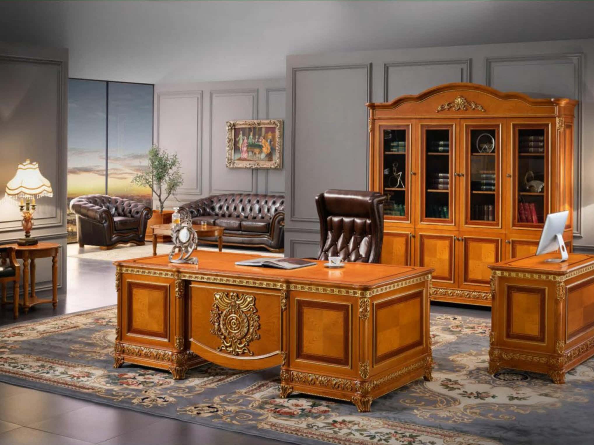 Arabian-style Luxurious Exclusive Solid Wood Classic Manager Executive Desk