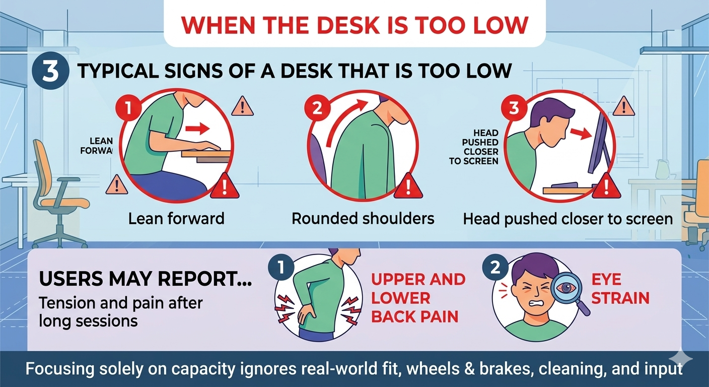 When the desk is too low