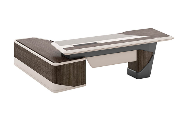 Office Executive L Shaped Desk And Bookcase