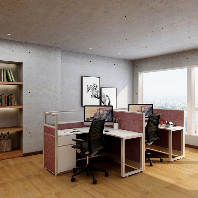 2 Person Office Cubicle Desk 