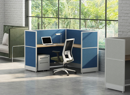 L Shaped One Person Office Cubicle