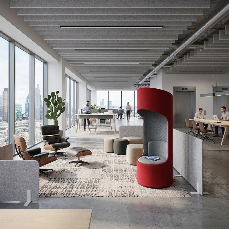 Privacy Soundproof Booth Lounge Sofa Single Seater