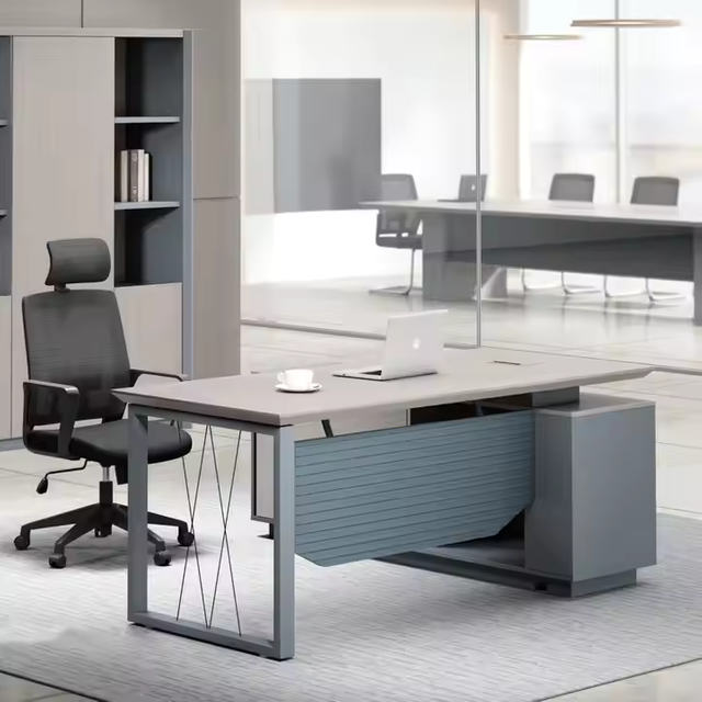 Director Ceo Luxury Modern L Shape Executive Office Desk