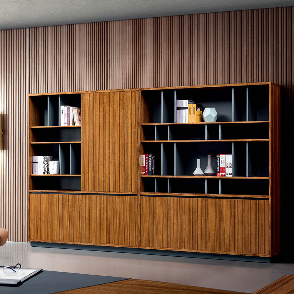 Wooden Large Bookshelves with Drawers