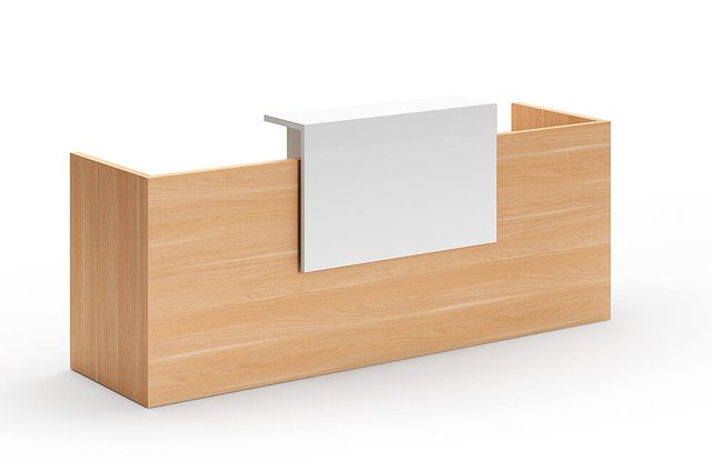 high end contemporary wooden reception desk