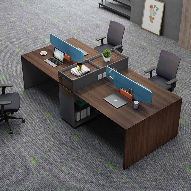 JIANGNAN CHARMET Modern Office workstation with High Cabinet Storage|For 4 persons|Four Seats