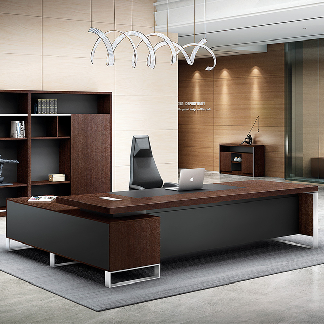 L Shaped Office Desk with Filing Drawers