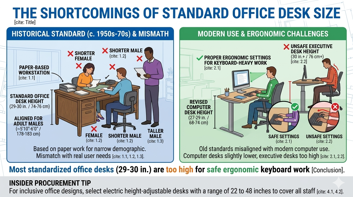 the shortcomings of standard office desk size