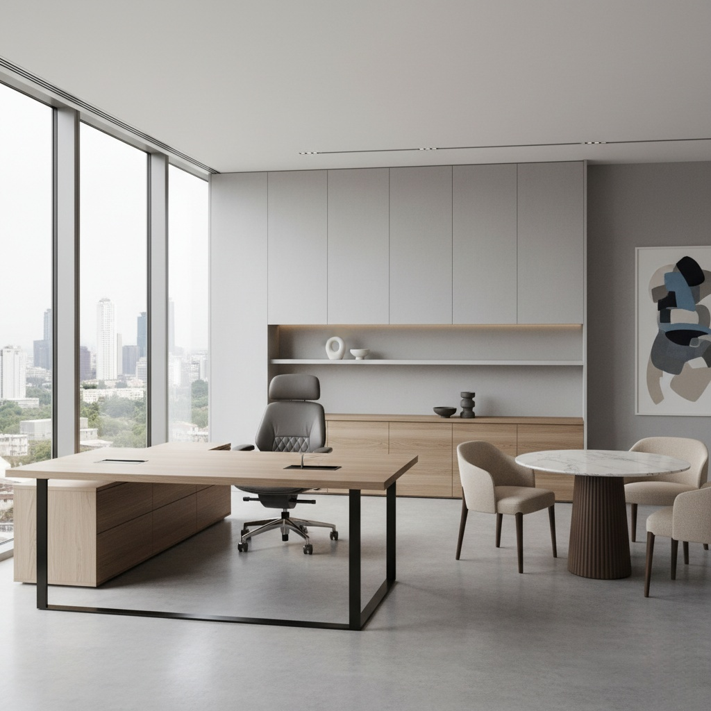 Elevated minimalism CEO office