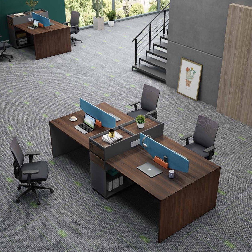 JIANGNAN CHARMET Modern Office workstation with High Cabinet Storage|For 4 persons|Four Seats