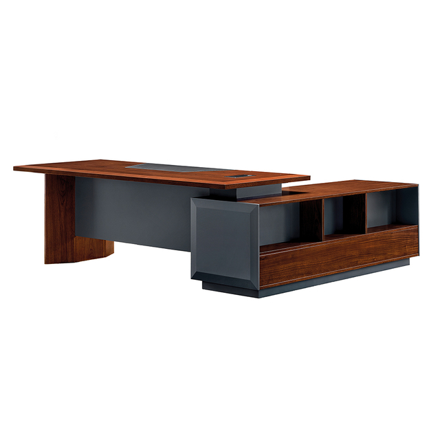 Office Executive Desk And Bookshelf