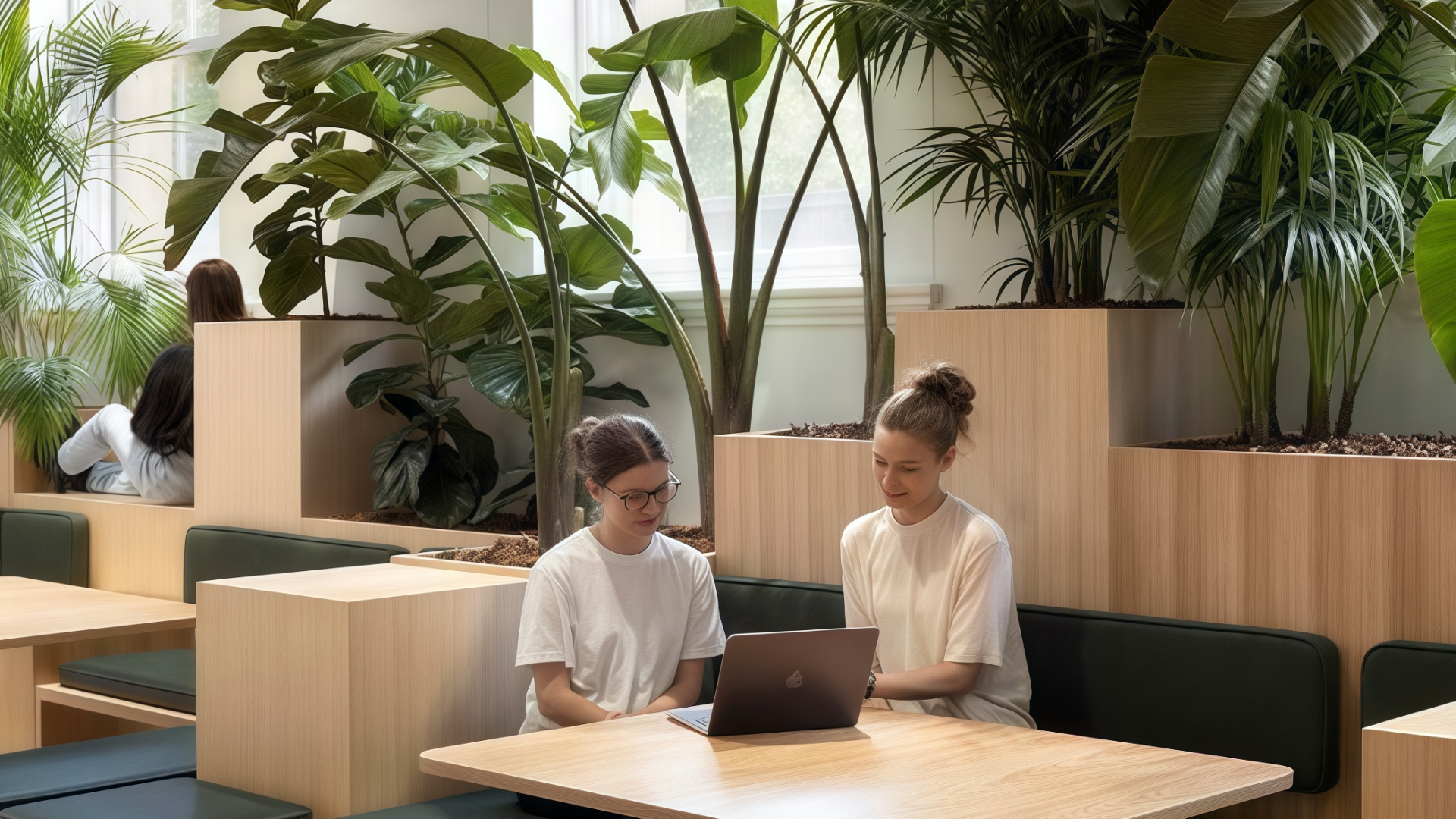 office styling with plants