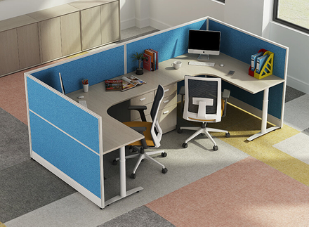 2 Person Office Cubicle Desk