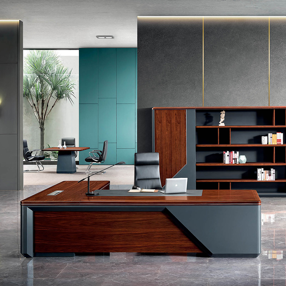 Executive Desk with Leather Inlay