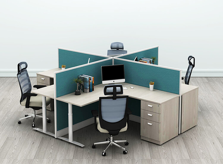 4 Person Office Cubicle Workstation
