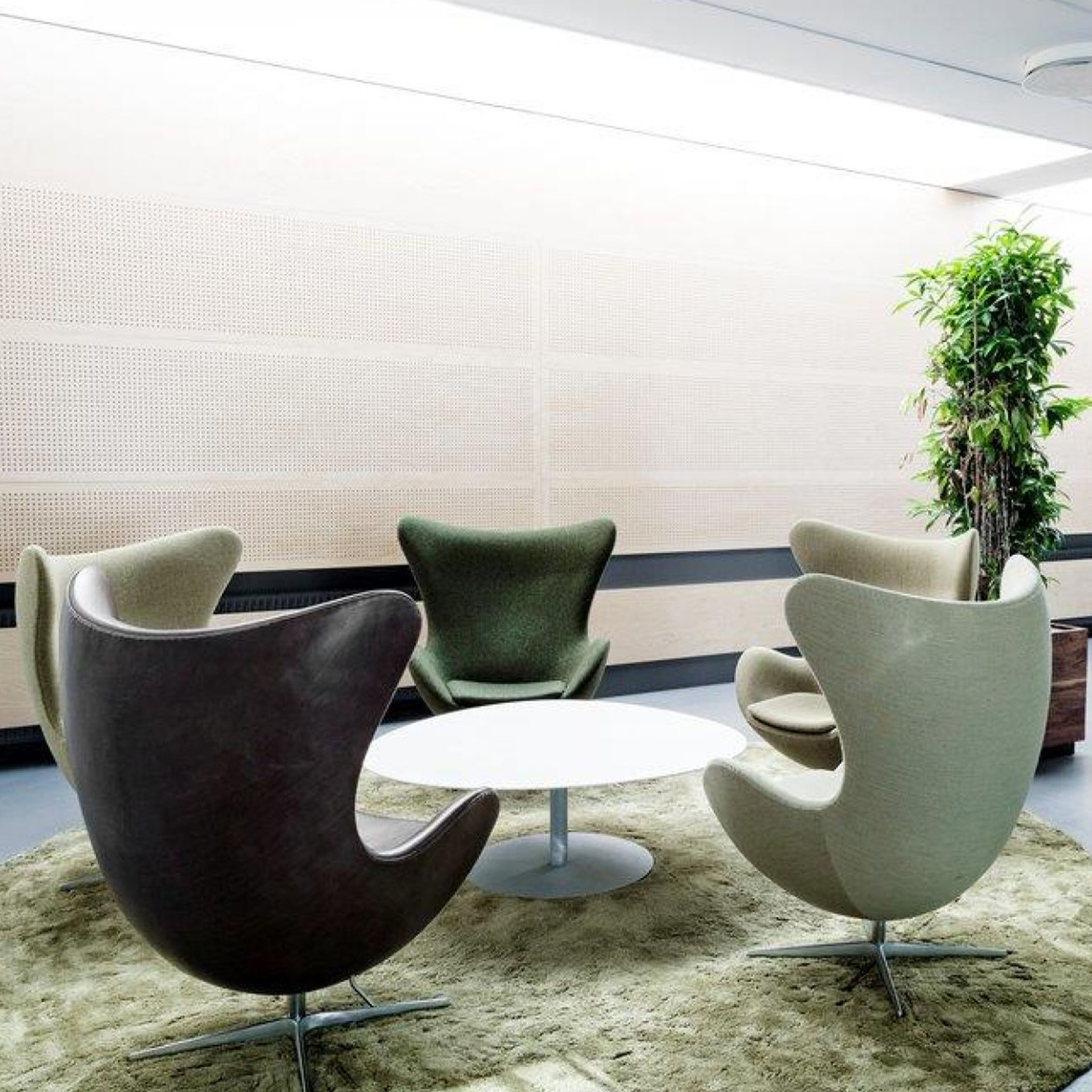 Egg Chair Office Lobby Furniture Swivel Leisure Lounge Arm Red Chairs