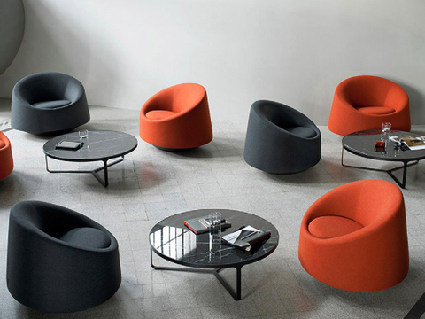 Leisure Chairs Round Single Sofa Lazy Upholstered Chair Office Lobby Furniture