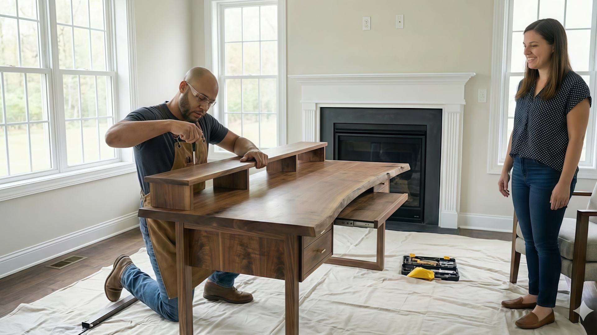 Wayfair desk assembly
