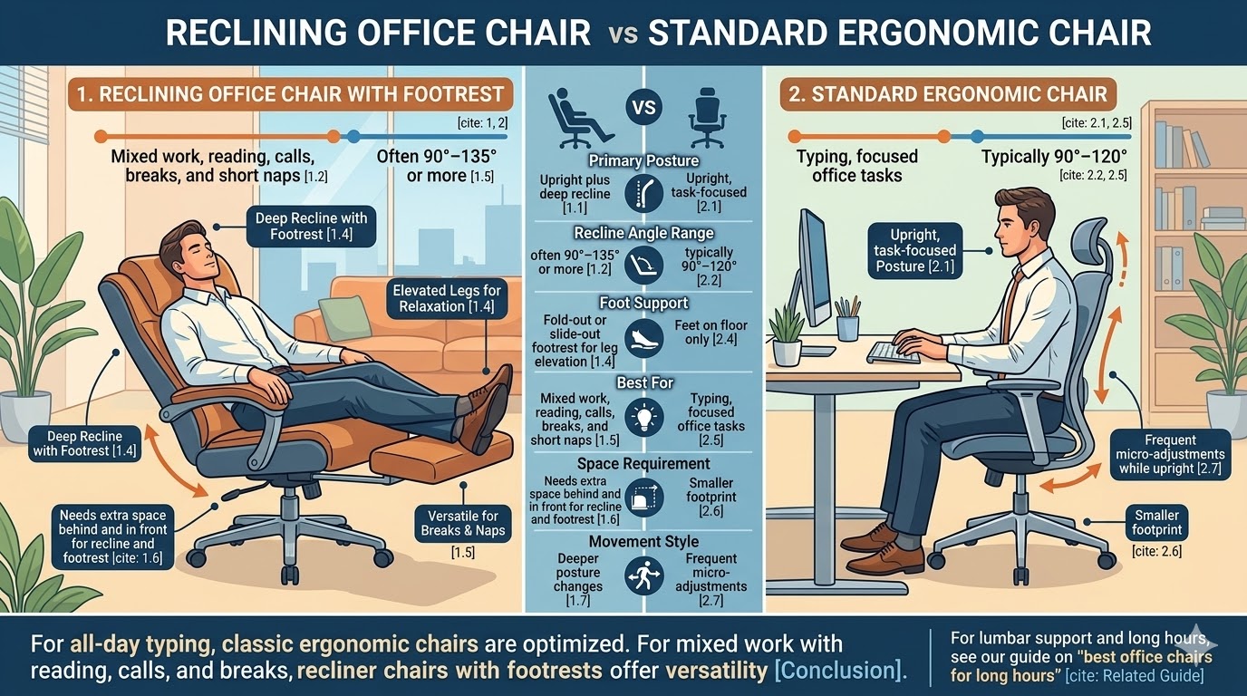 Reclining Office Chair vs. Standard Ergonomic Chair