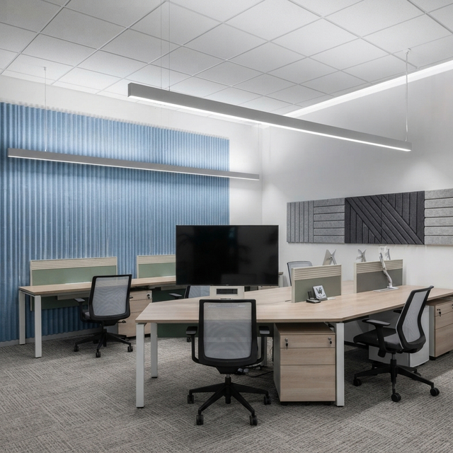 Fluted Acoustic Wall Panels PET Felt Decorative Office Cladding