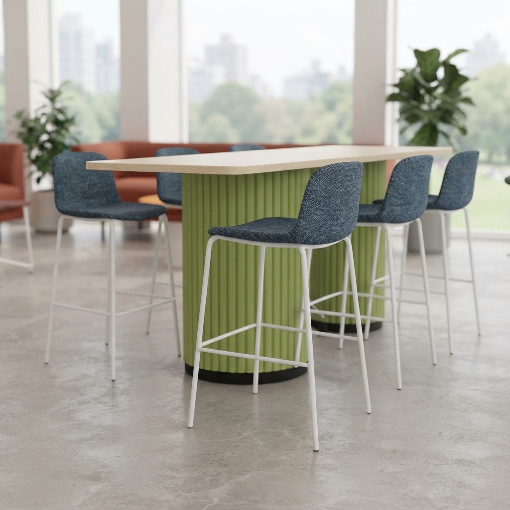 Office Bar Stool Upholstered Adjustable Rolling Counter Height Seating