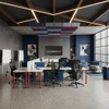 Modular Office Workstation Desk with Privacy Screen Storage