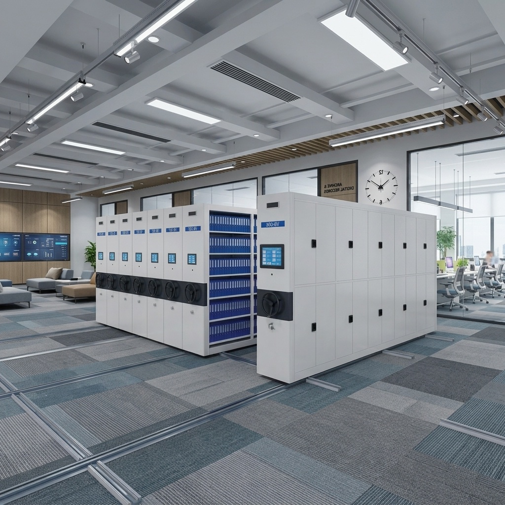 Smart Mobile Shelving System Electric High Density Archive Storage