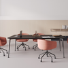 Compact Office Conference Table with Soft Upholstered Seating