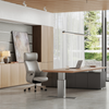 Luxury L-Shaped Office Desk in Wood Veneer for Managers