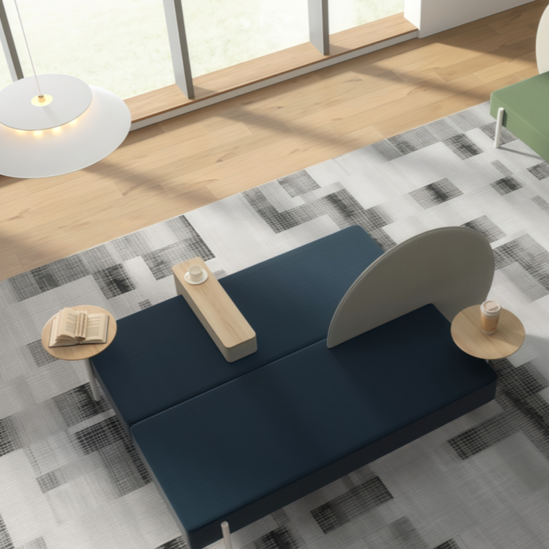 Modern Lounge Bench Seating with Privacy Screen Solution