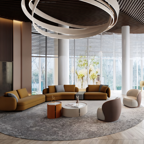 Modern Leather Lounge Seating for Office Public Areas