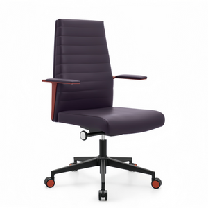 Executive Ribbed Leather Office Chair for Modern Workspace