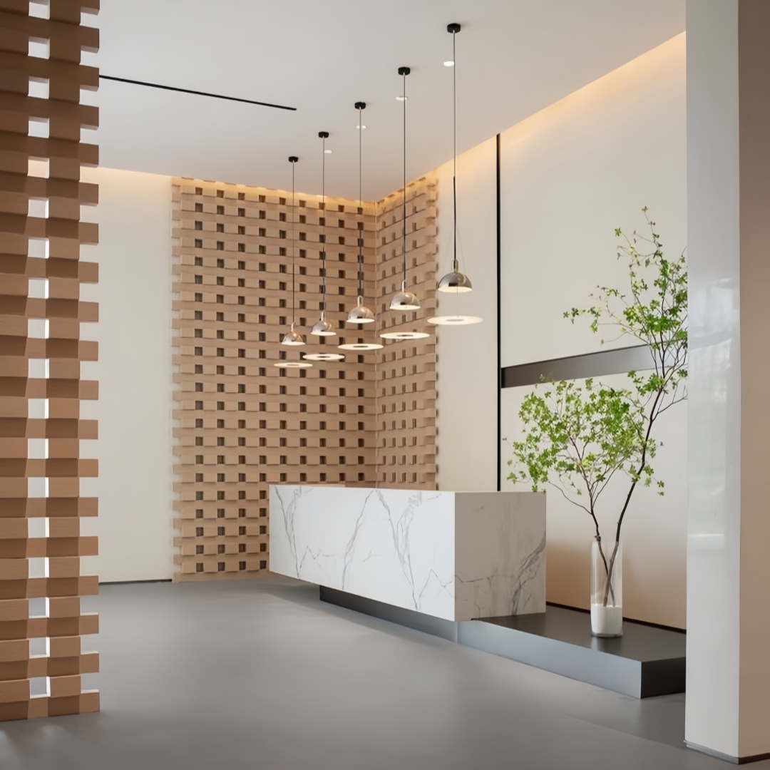 Office Reception Desk Counter for Corporate Lobby Areas