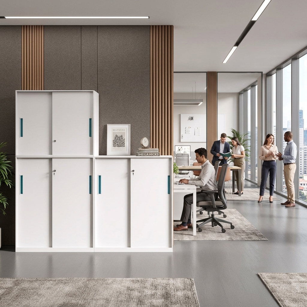 Modern Office Storage Cabinet Lockable Modular Executive Credenza