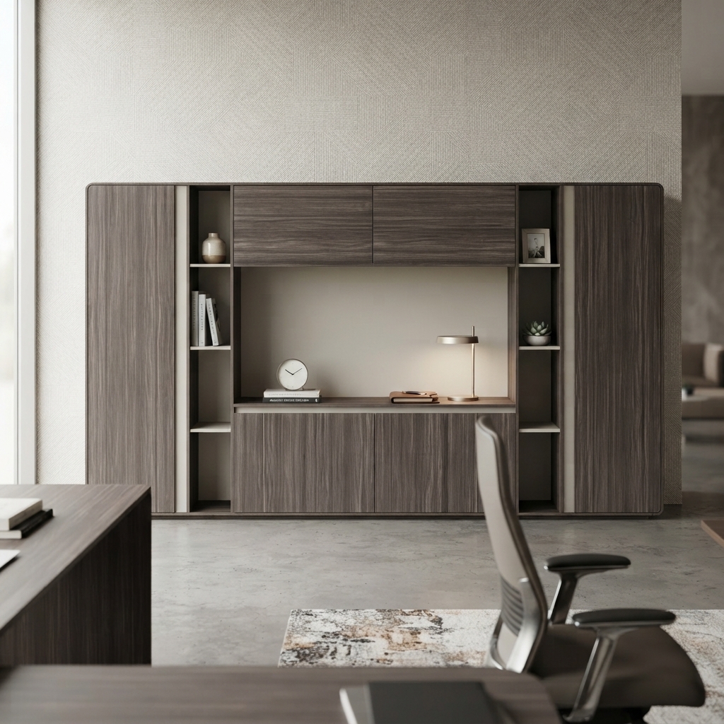 Office File Cabinet Modern Wood Storage Display Unit