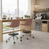 Office Bar Stool Upholstered Adjustable Rolling Counter Height Seating