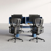 Modular Office Workstation Desk with Privacy Screen Storage